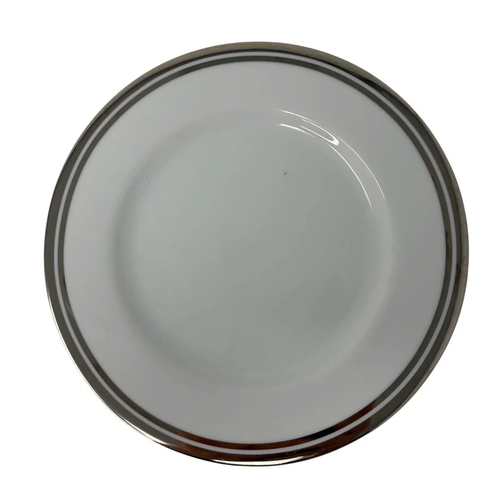 Royal Doulton Pure Platinum Dinner Salad Plates Set of 8 Fine Porcelain 2006